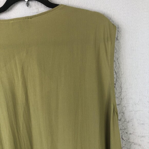 Serena Williams Signature Statement Duster Vest Womens 1X Olive Green Made USA - Picture 16 of 16